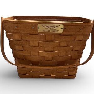 Longaberger 1994 Dresden Tour Basket Liner Wood Signed Jerry Longaberger VTG